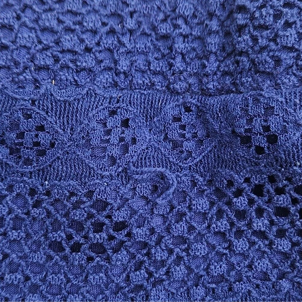 Justice Girls Blue Lace Floral Ruffle Skort Shorts Size 14 Pull On Elastic